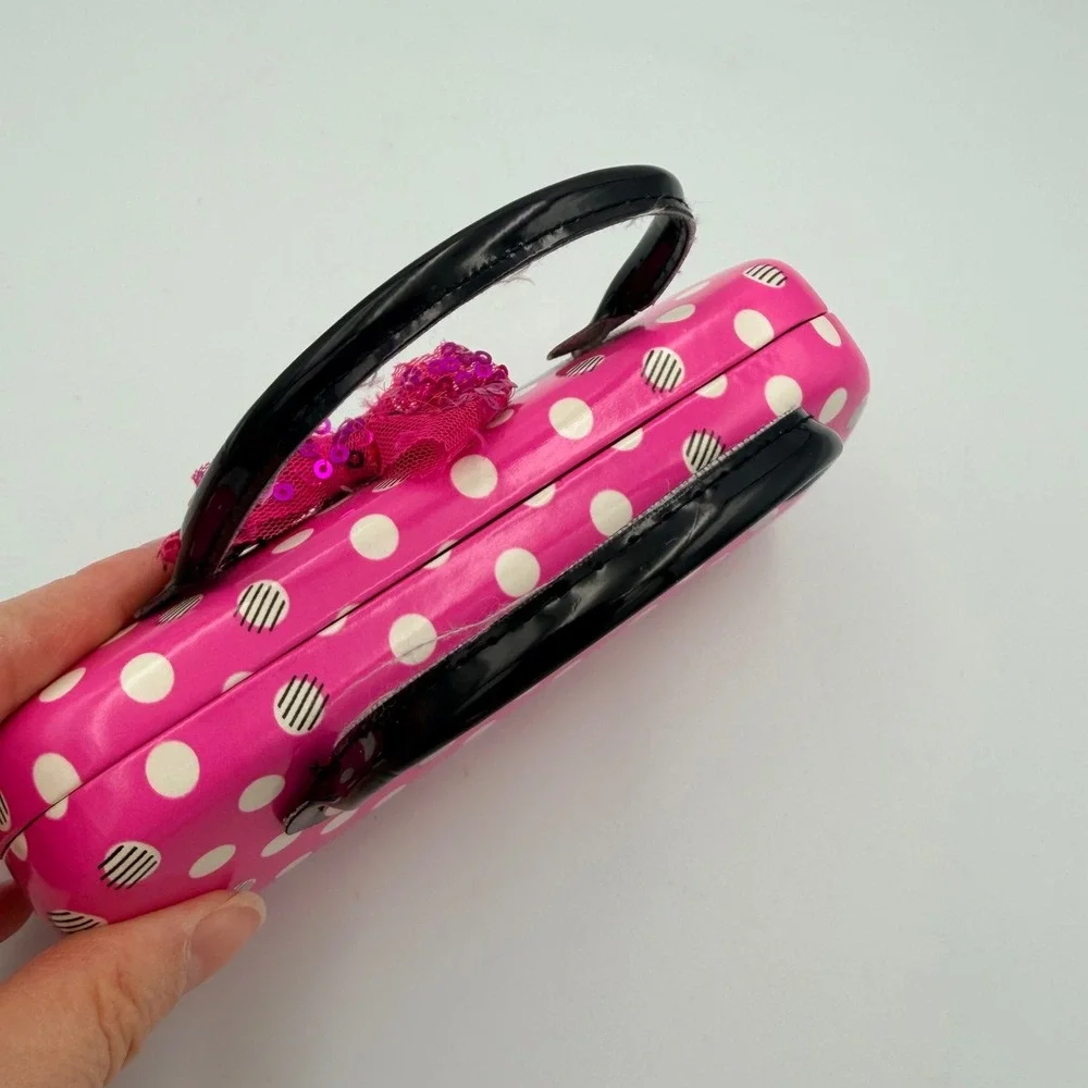 Minnie‎ Mouse Pink Polka Dot Hard Shell Sunglasses Case with Handle and Bow